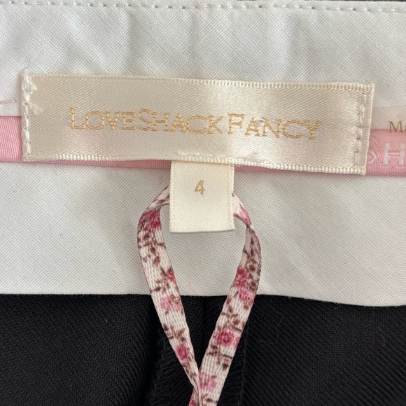 LoveShackFancy Severine Classic Black Women's Pants size 4 NWT Wool blend Luxe - Picture 8 of 16